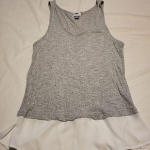 Cute tank with chiffon layer on bottom hem